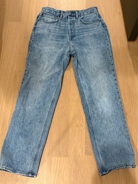 Denim Forum Women's Medium Blue Ho Rise Loose Straight-Leg Jeans